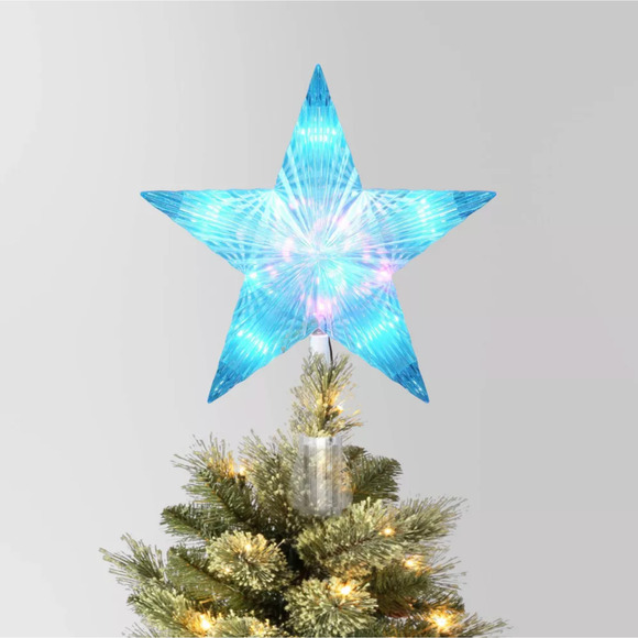 Light Up 5-Point Star Christmas Tree Topper Multicolor ChangingLit Holiday Decor - Picture 2 of 5
